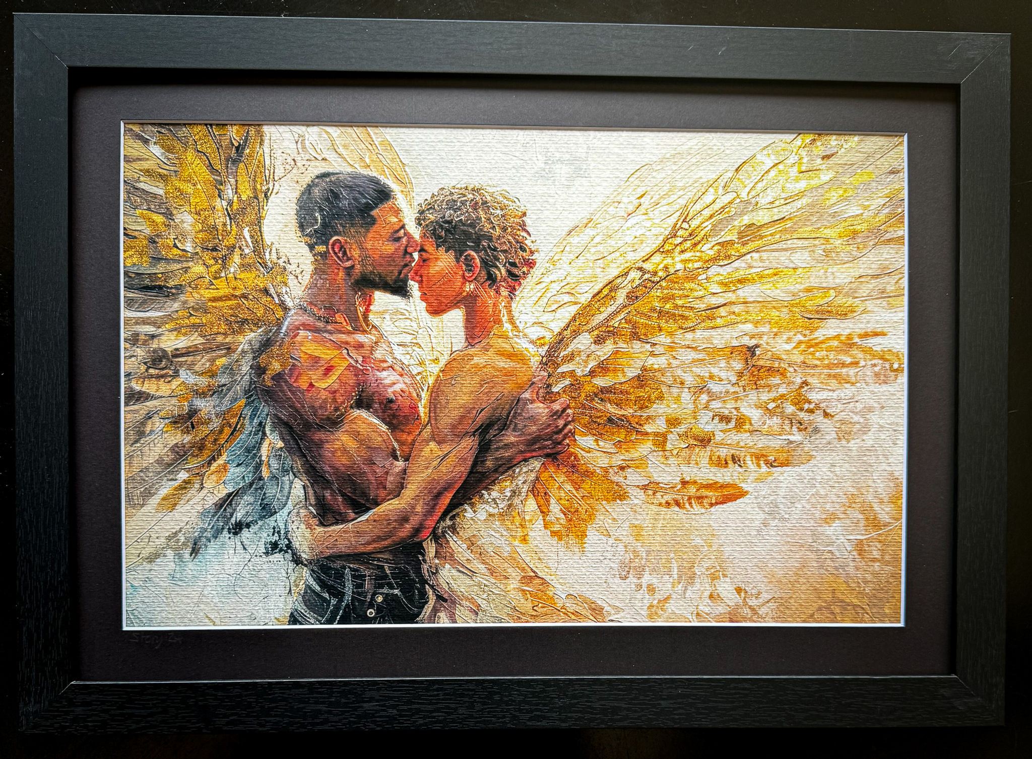 Golden Embrace Framed