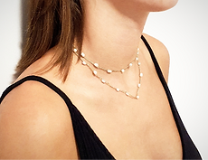 A silk thread necklace that can also be worn as a bracelet
