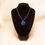 Thumbnail: Blue Astral silk necklace - Lapis stone & Lava stones painted deep blue