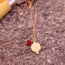 Abramson gallery handmade necklace with pomegranate and crystal