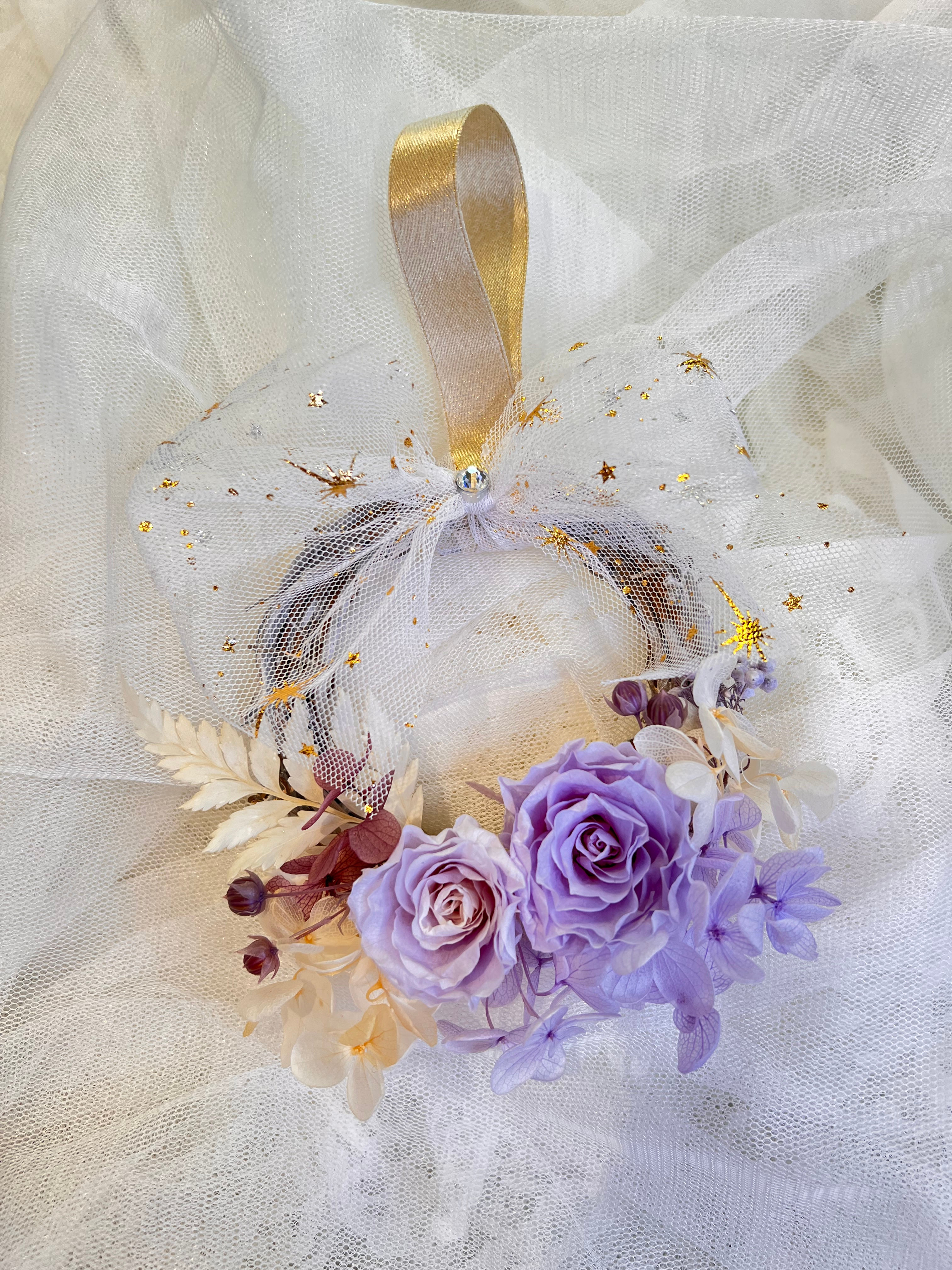 迷你保鮮花 (紫色系) mini Preserved Floral Wreath (Purple)