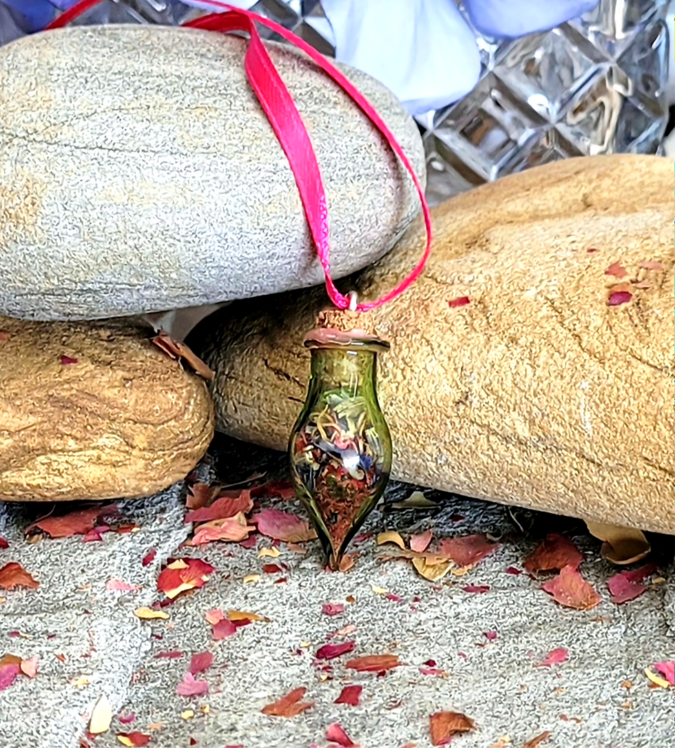Thumbnail: Mini Unicorn Blessing Spell Bottle - Green Teardrop Bottle