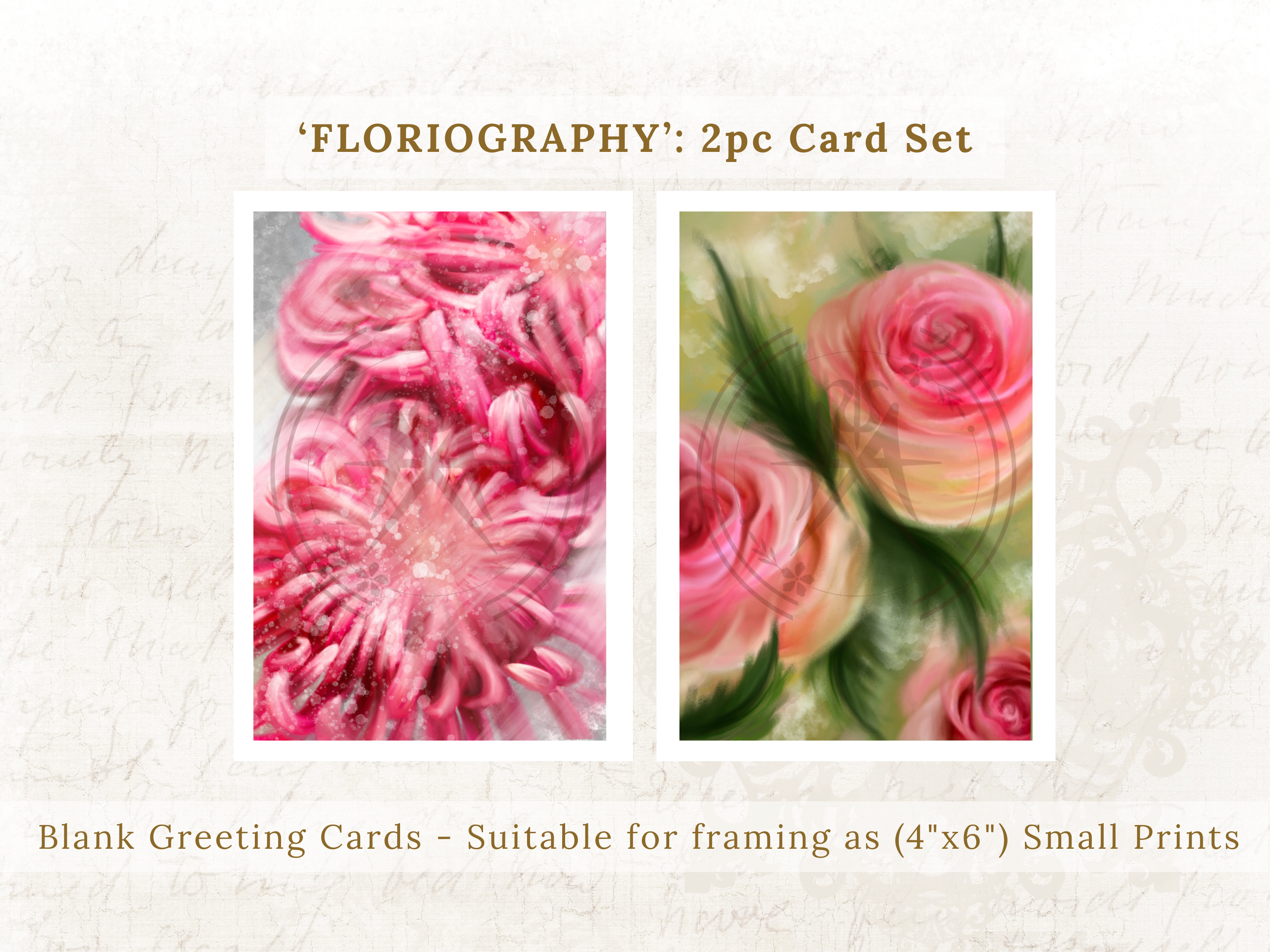 'FLORIOGRAPHY': Blank Card Set (2pc)