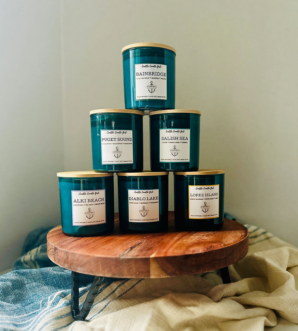 Thumbnail: Bainbridge- Luxe Teal Glass Soy Candle- Scent #6