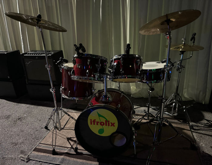 Five Piece Drum Kit with Mics.