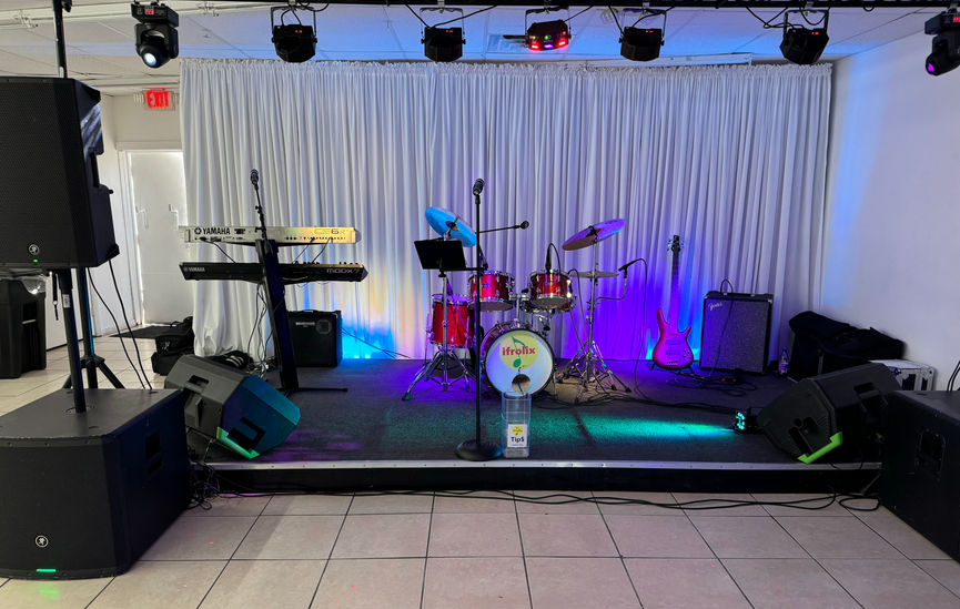 The Band Set up on the Stand.