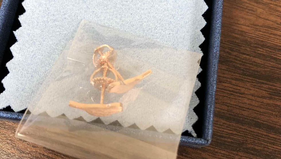 Thumbnail: Rose Gold Bird Stud Earrings
