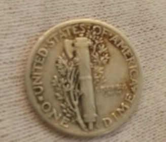 Thumbnail: 1916-1945 Mercury Dime 0.07234 troy oz - 90% silver