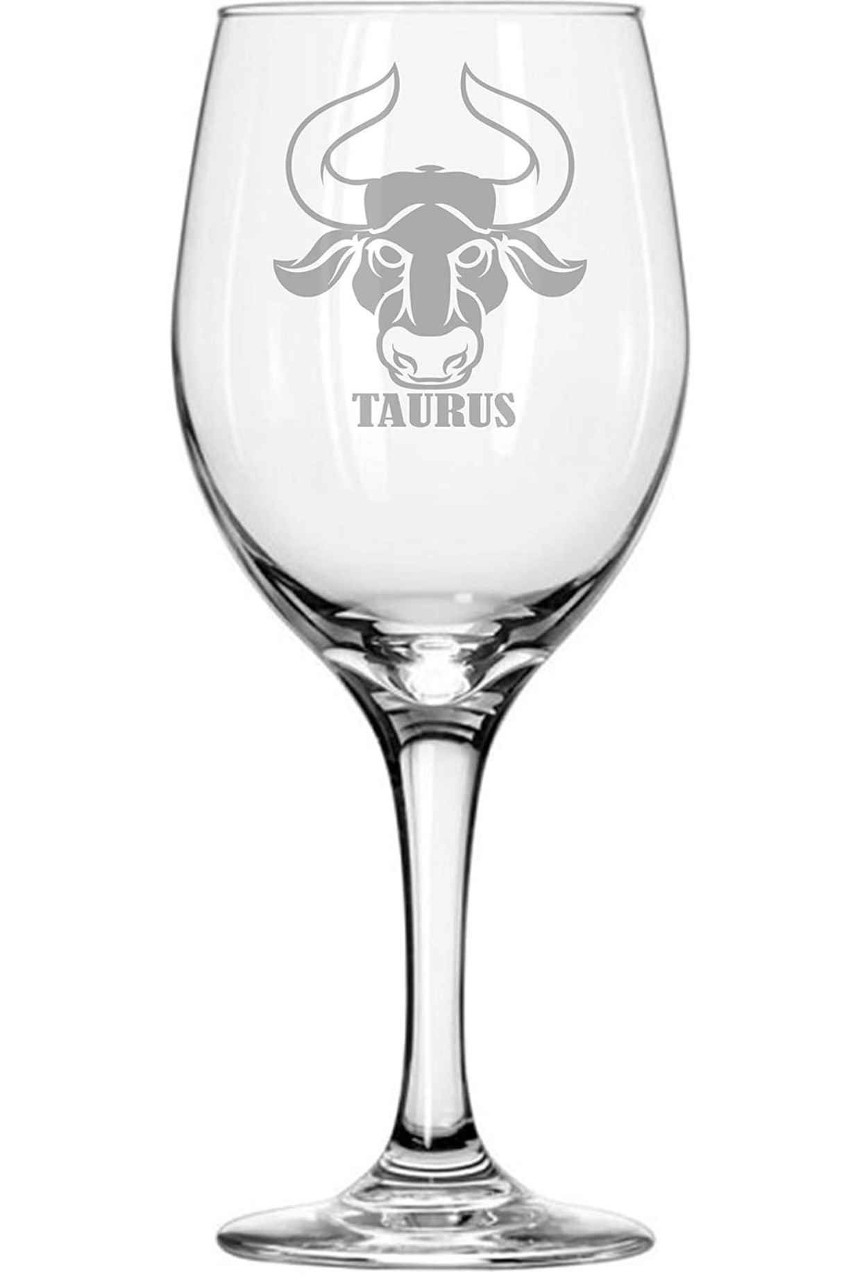 Taurus Zodiac 20oz Tall Wine Glass