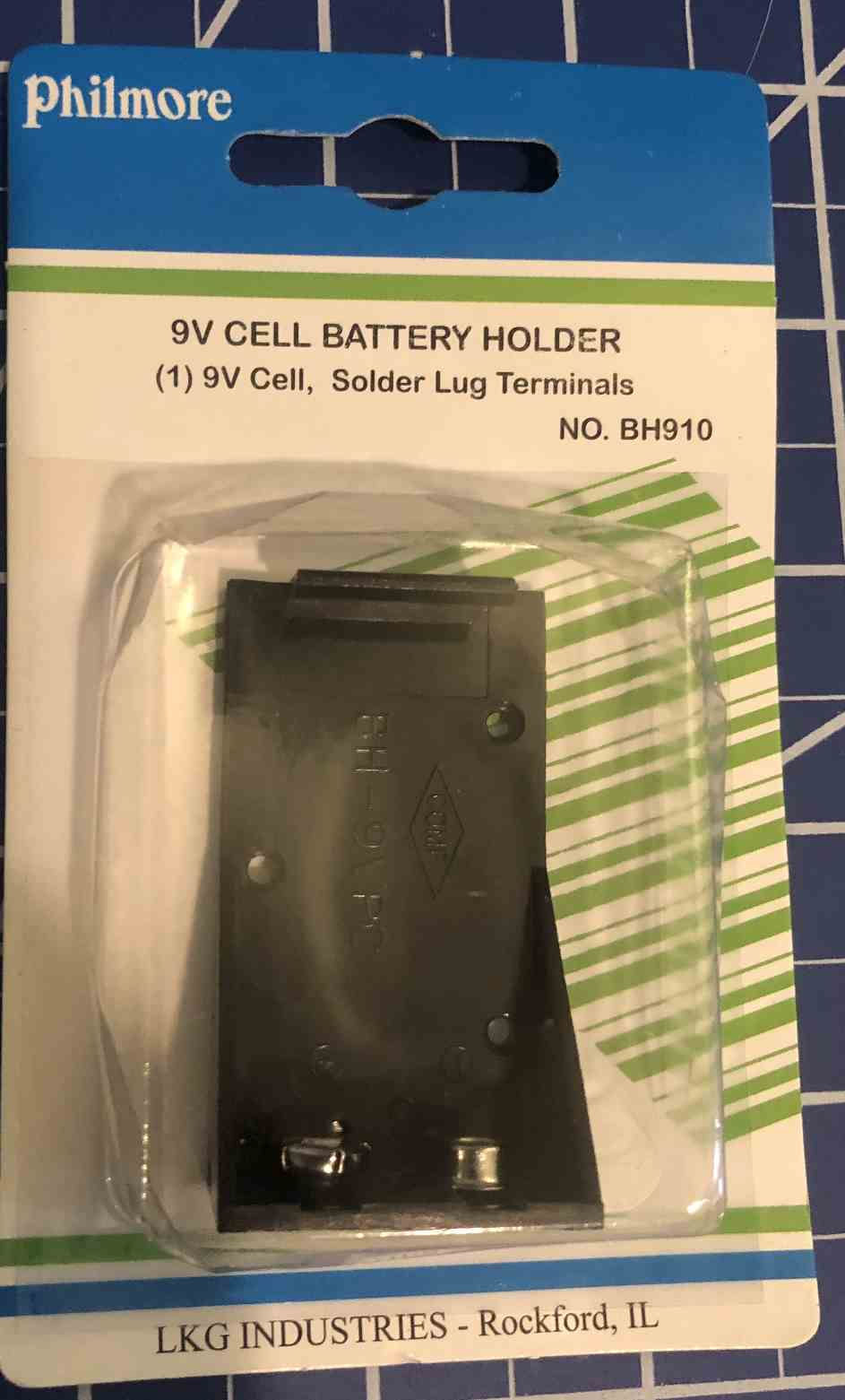 Philmore 1 9V Cell Battery Holder w/ Solder Lug Terminals