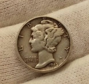 1916-1945 Mercury Dime 0.07234 troy oz - 90% silver