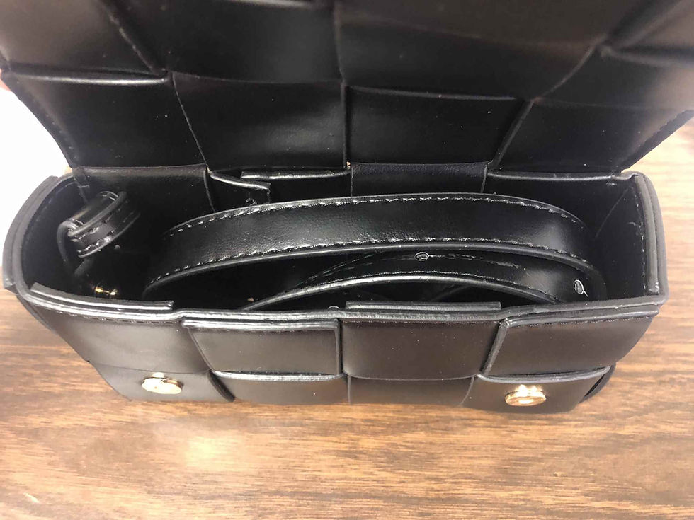 Mini Black Woven Fanny Pack