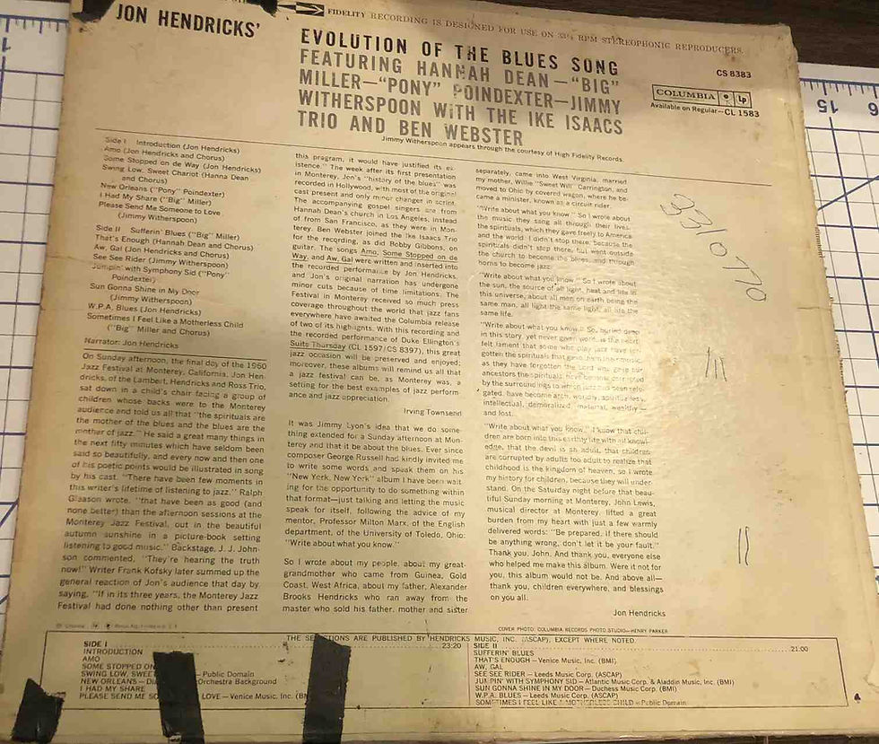 Evolution Of The Blues Song by Jon Hendricks