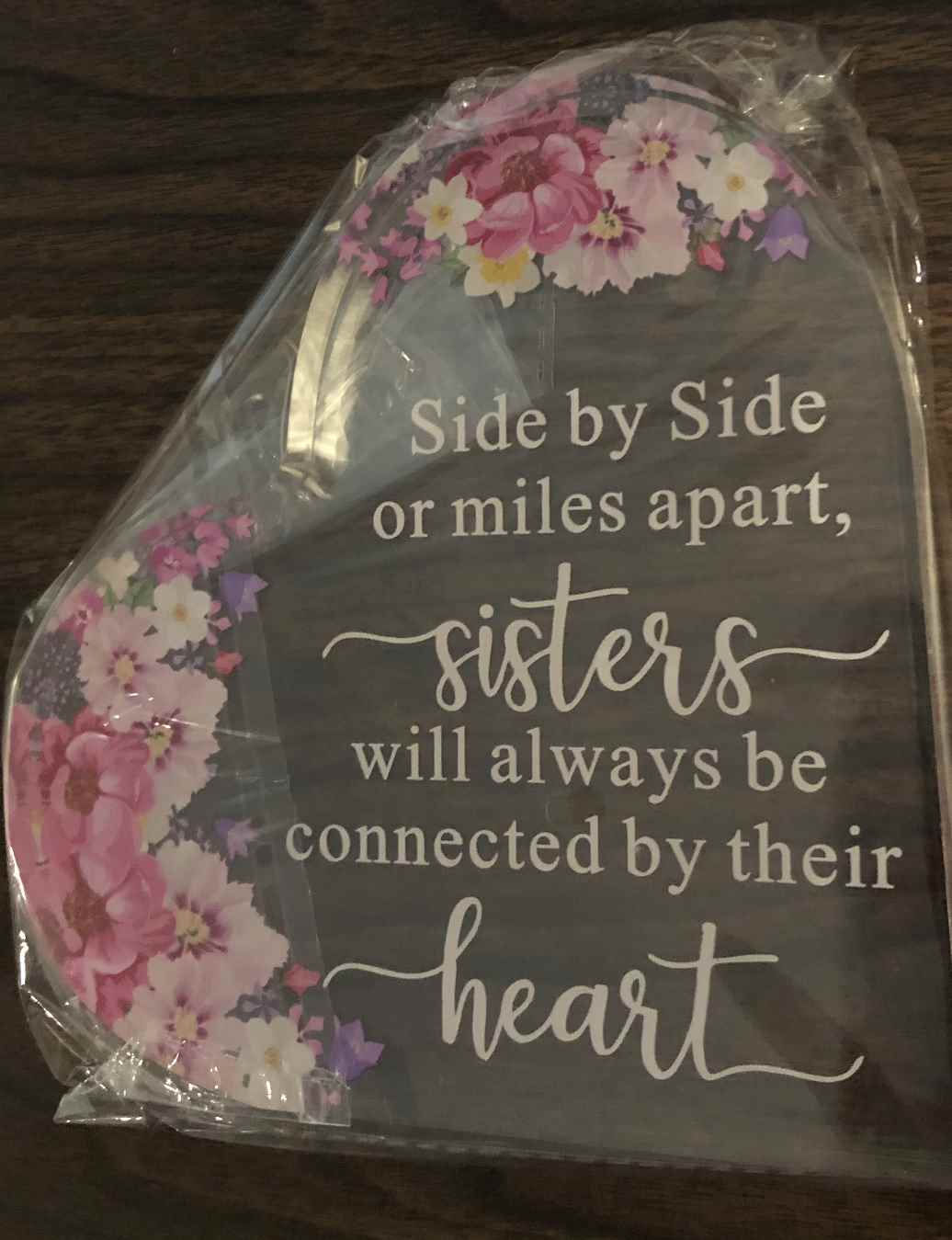 Acrylic Heart Plaque for Sisters