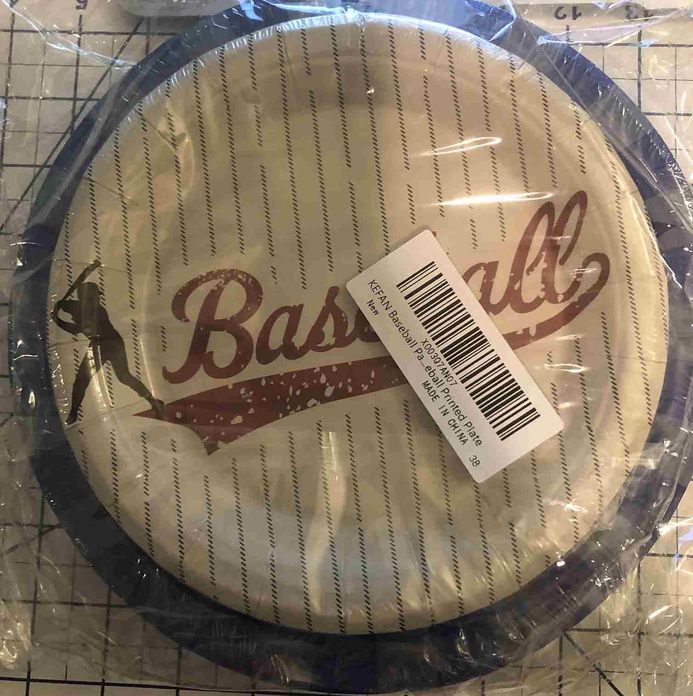 Baseball Party Paper Plates