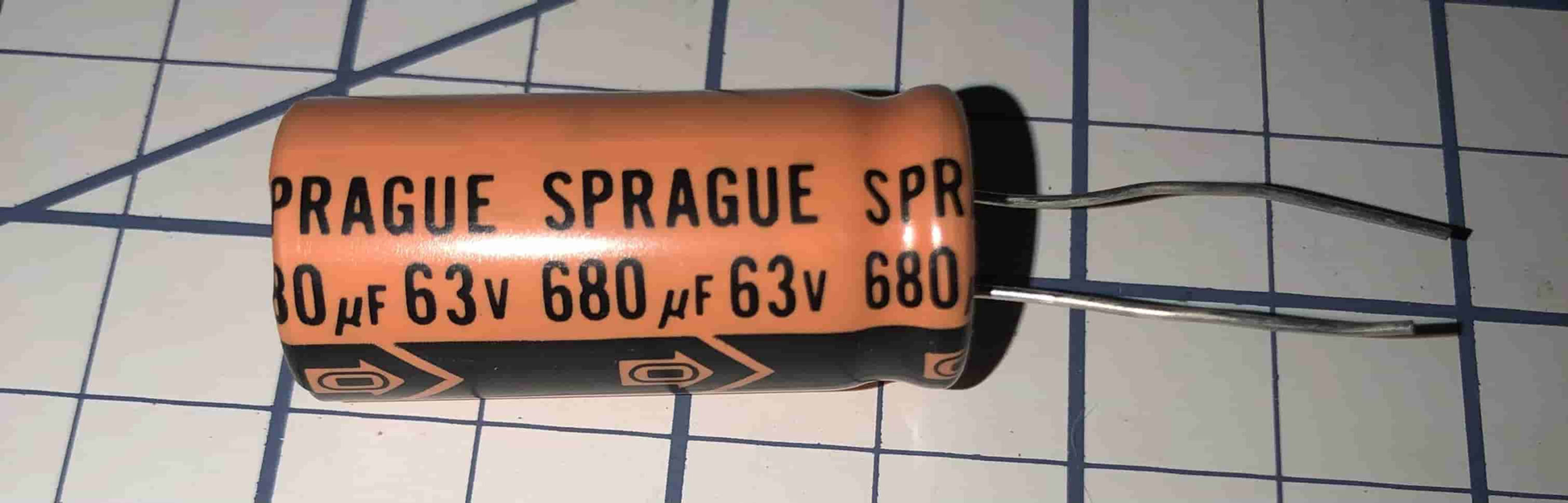 Sprague 63v Radial Capacitor 6.8uF, 15uF, 680uF