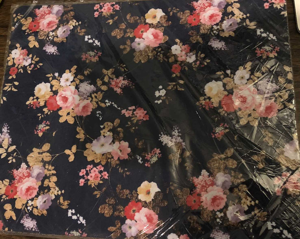 Navy and Pink floral pattern mousepad