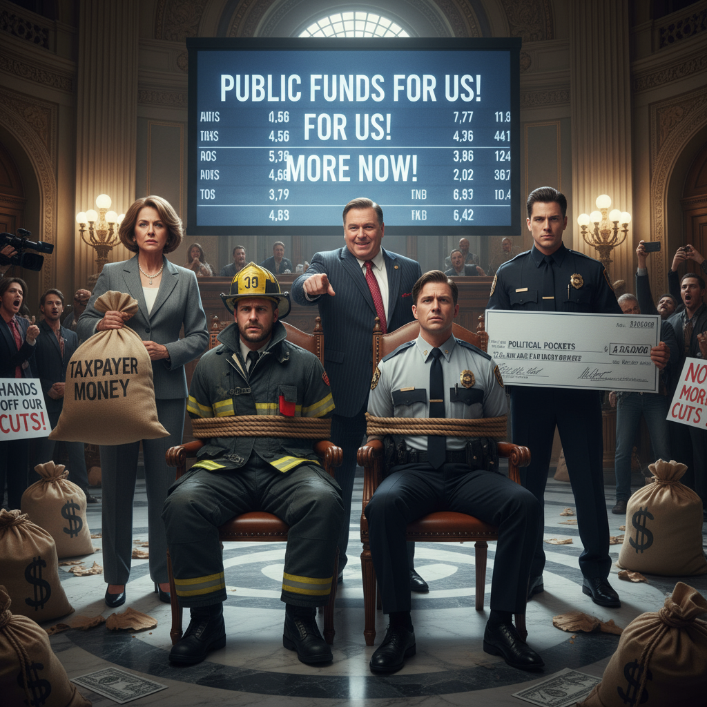 Politicians holding Policeman and Fireman hostage to generate money from taxpayers.