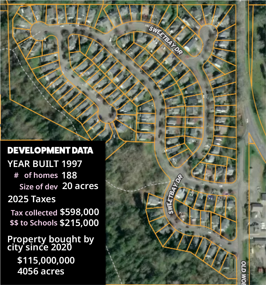 Screenshot of development off Lakeway Dr in Bellingham, Wa