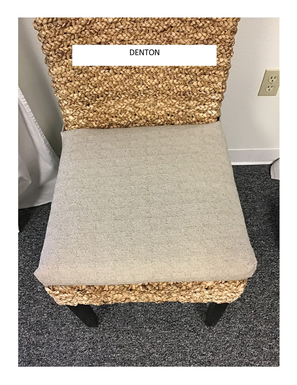 Thumbnail: Wicker Chair Cushion with 36" single wide ties - Denton