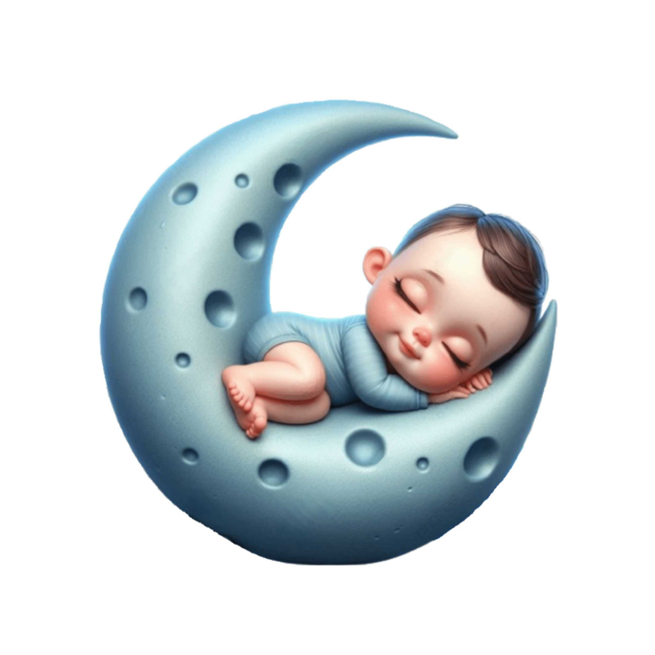 Baby Boy Sleeping On Moon