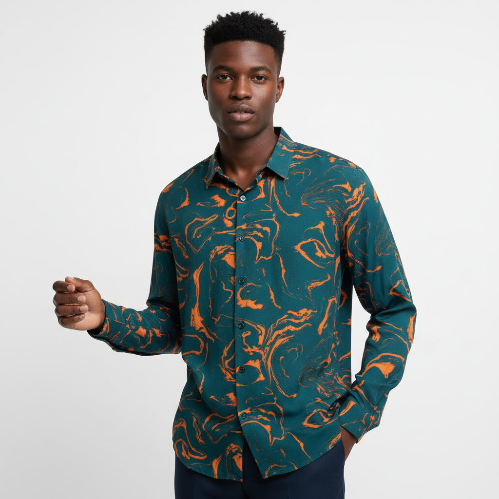Abstract Swirl Pattern Shirt