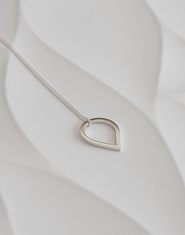 Statement Silver Teardrop Pendant Necklace