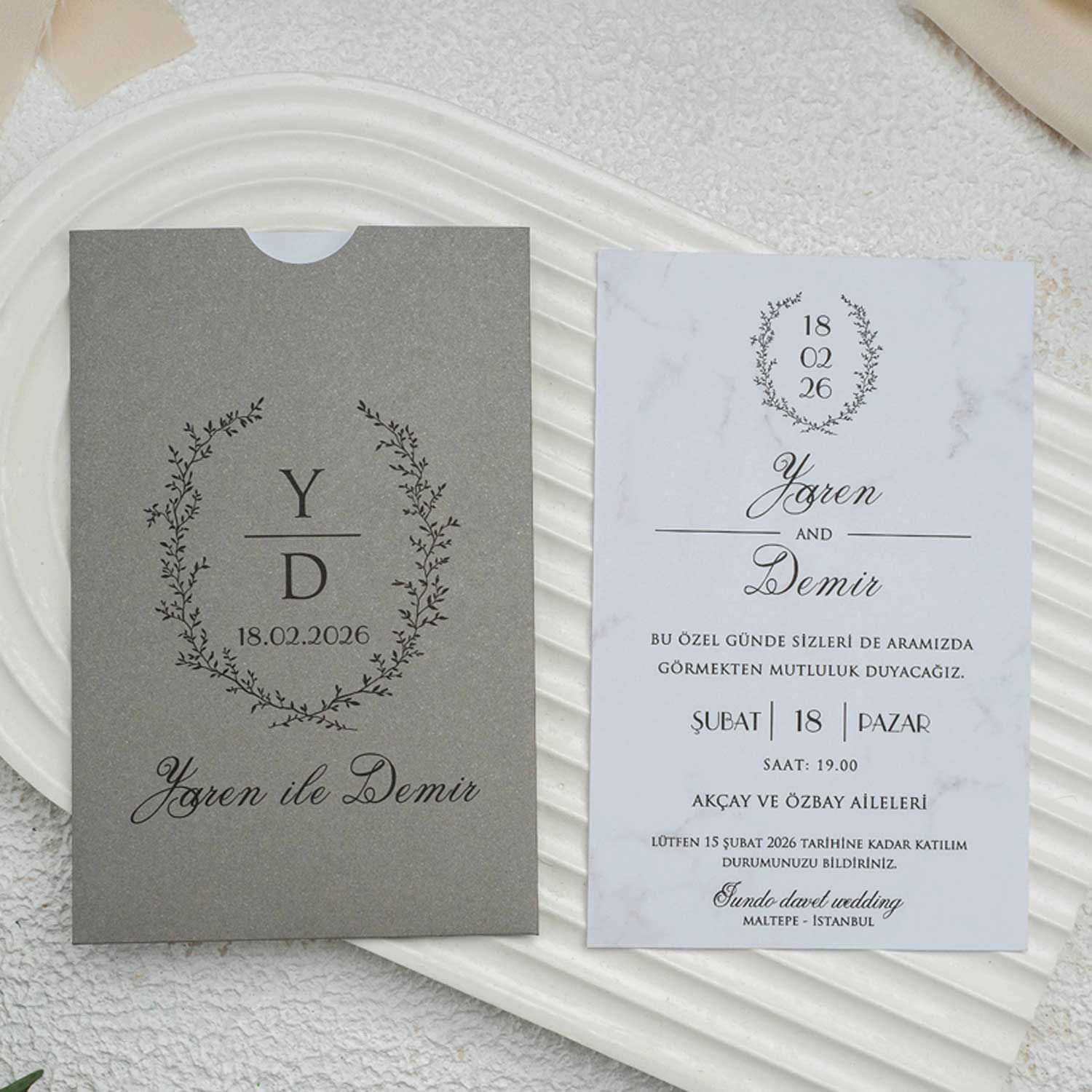 9297 ekonom düğün davetiyesi