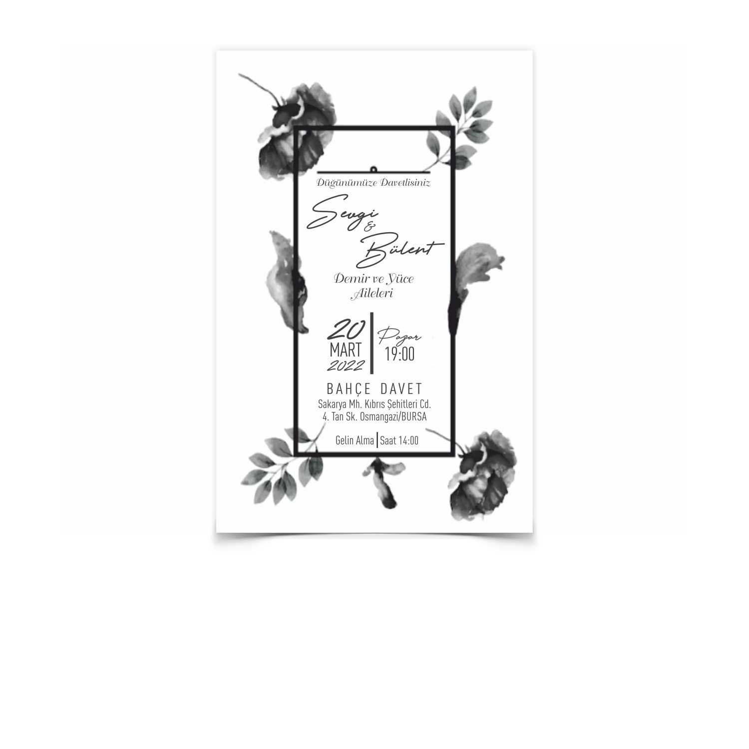 Bu bir beyaz zarflı ekonomik davetiye fotoğrafıdır.