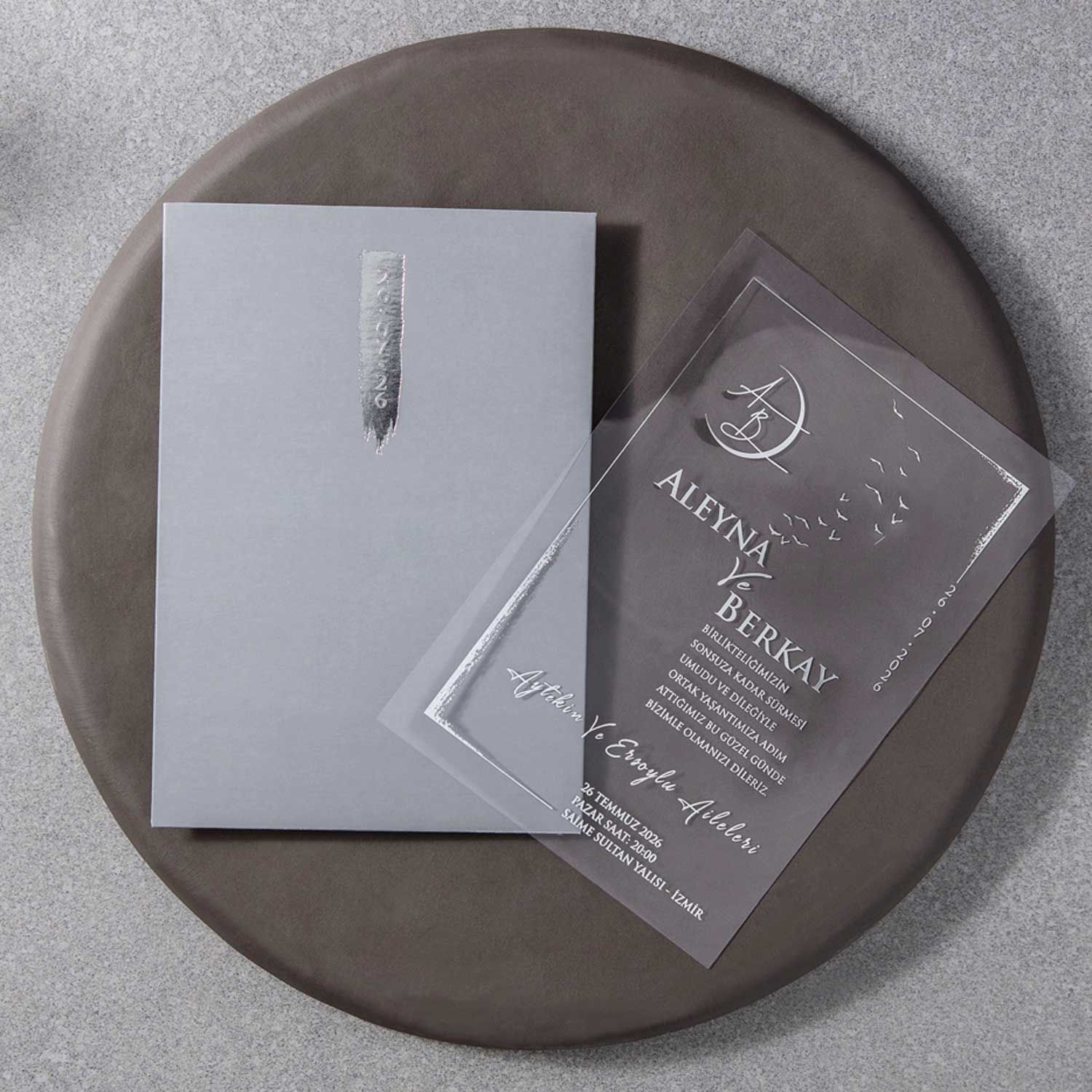 7156 fenomen şeffaf düğün davetiyesi