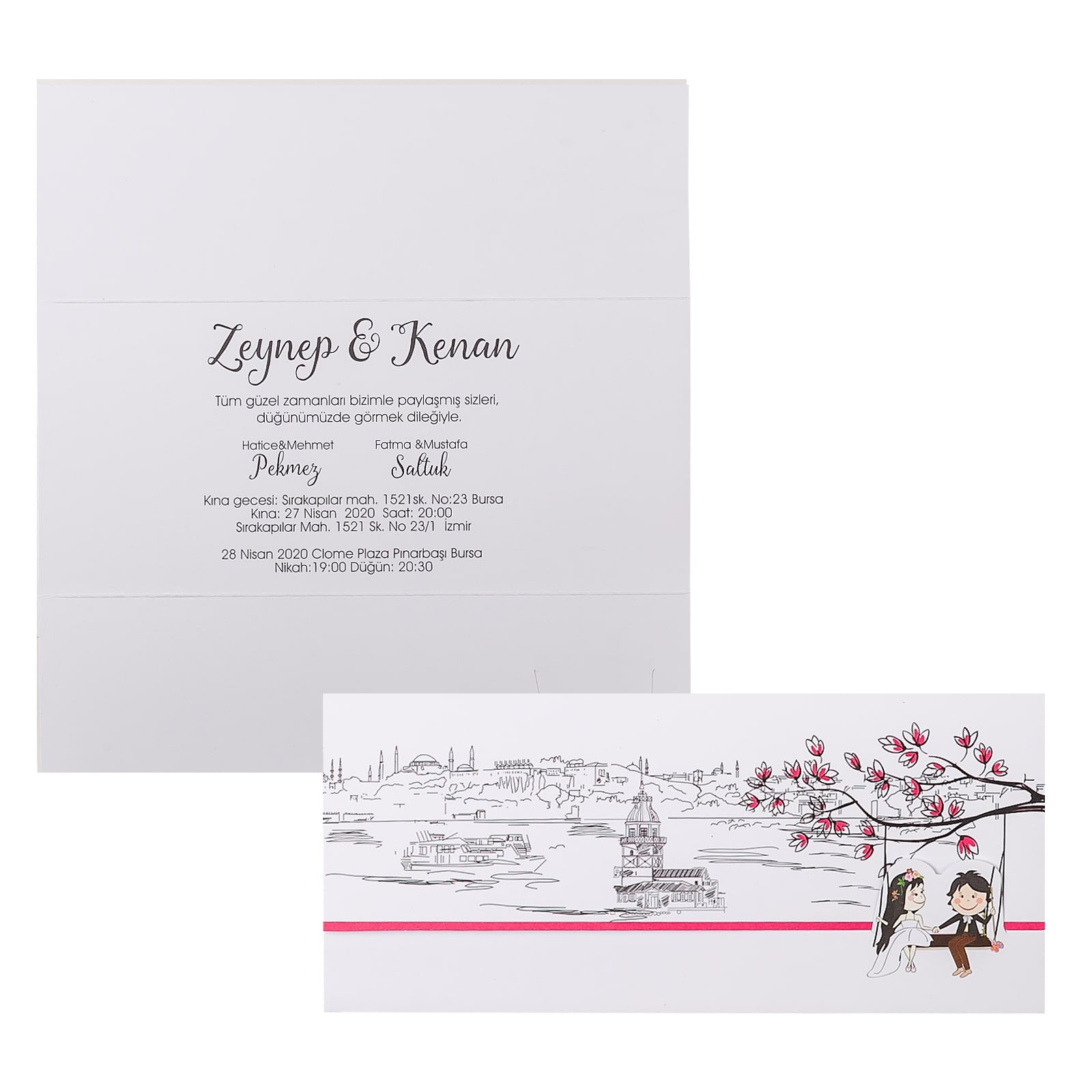 22424 Ekoline Düğün Davetiyesi
