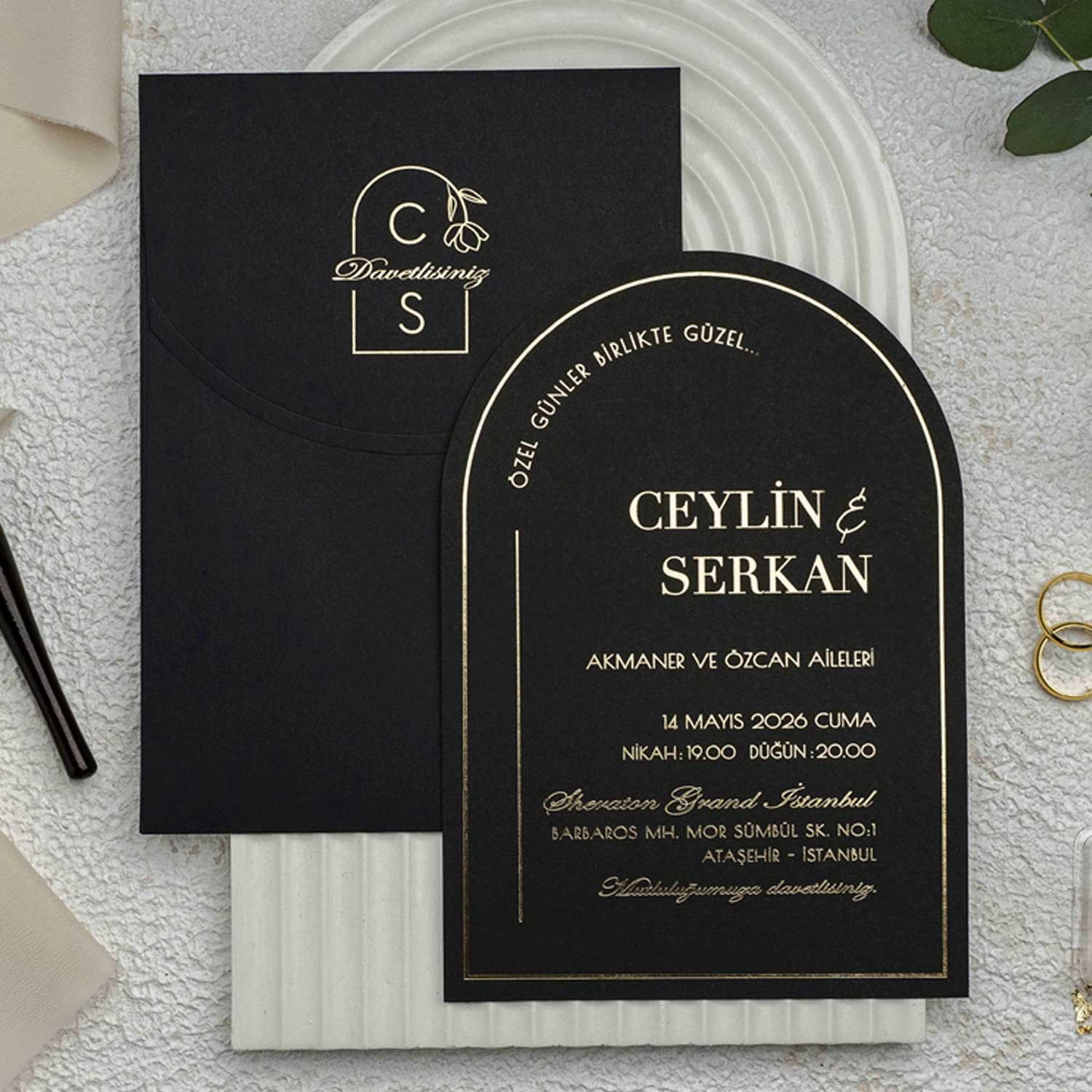 9373 ekonom düğün davetiyesi