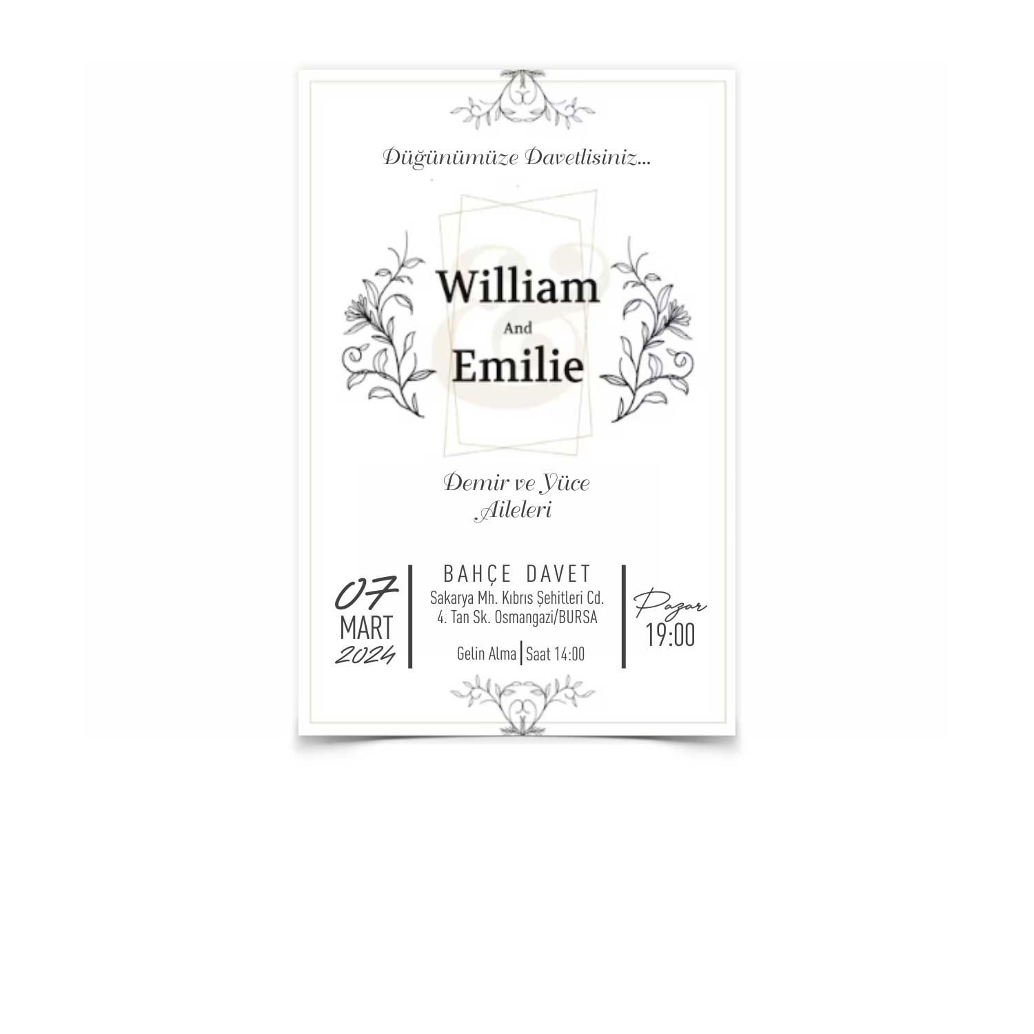 Bu bir beyaz zarflı ekonomik davetiye fotoğrafıdır.