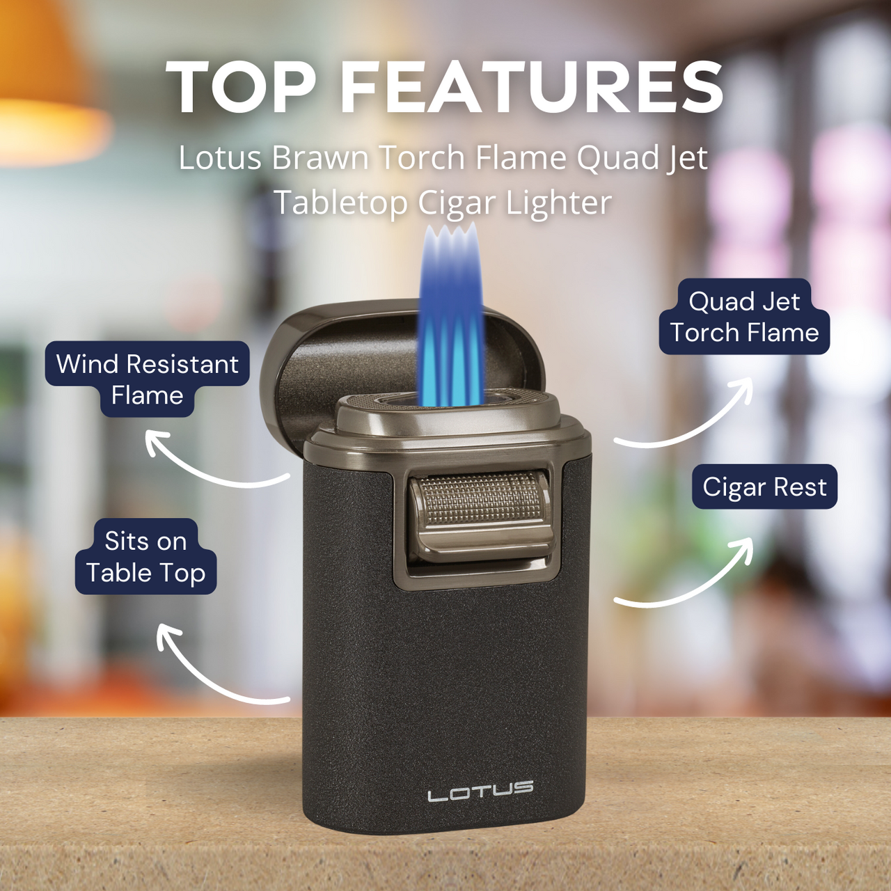 a tabletop lighter for the cigar enthusiast