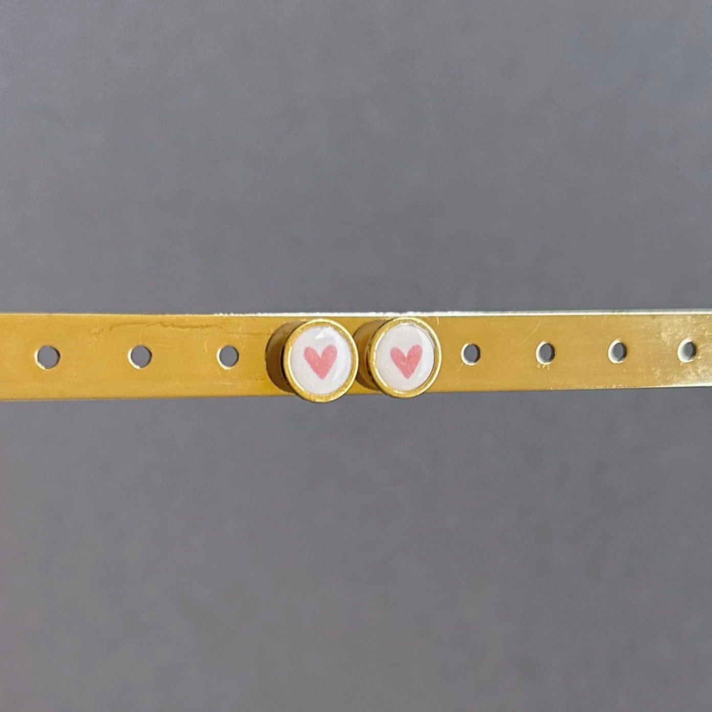 Ohrstecker Polymerton Herzchen rosa (rund)