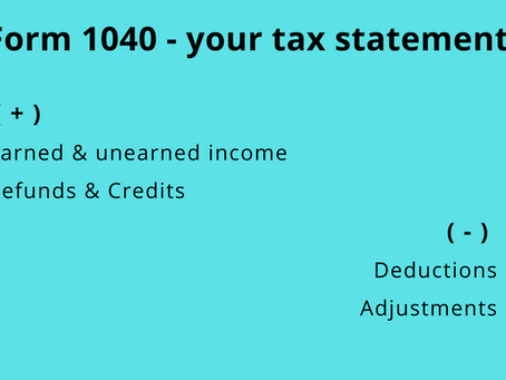 IRS Form 1040 simplified with documents needed