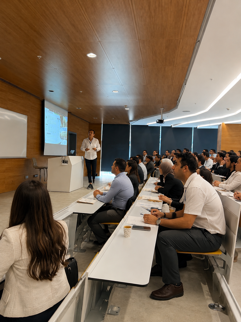 Prof. Dr. Nurdan Yıldırım ve Murat Doğru olarak hazırladığımız “Energy Performance Optimization and Cost Reduction Strategies for Academic Library Buildings: A Whole-Building Simulation Approach” başlıklı bildirimiz bilimsel oturumda Murat Doğru tarafından sunuldu.