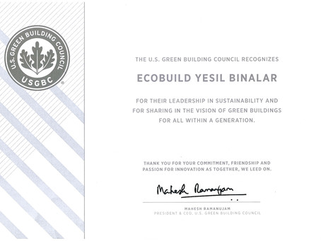 ECOBUILD, USGBC Tarafından Yeşil Bina Lideri Olarak Ödüllendirildi