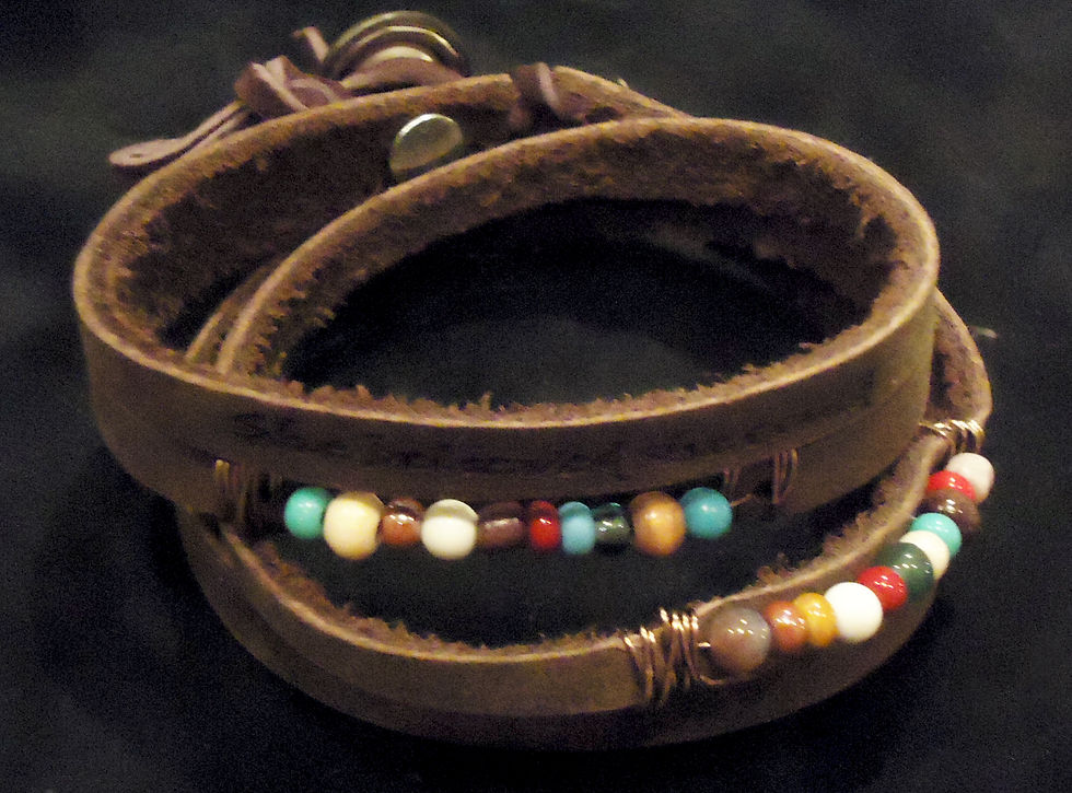 Beaded Leather Wrap Bracelet