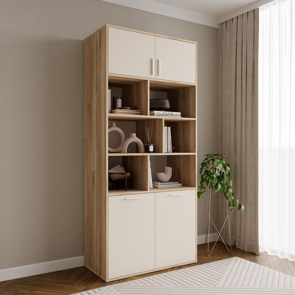 Сучасна шафа з полицями для дому.