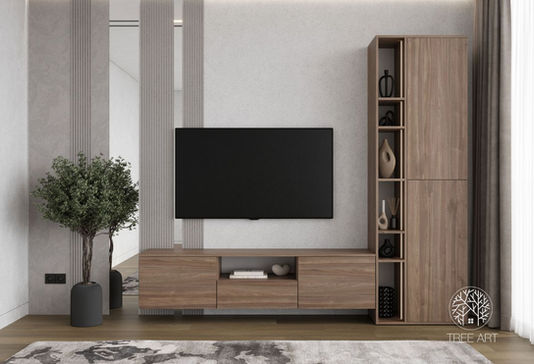 Якісна підвісна тумба Glide під TV та шафа Float додому або в офіс Горіх Селект Темний