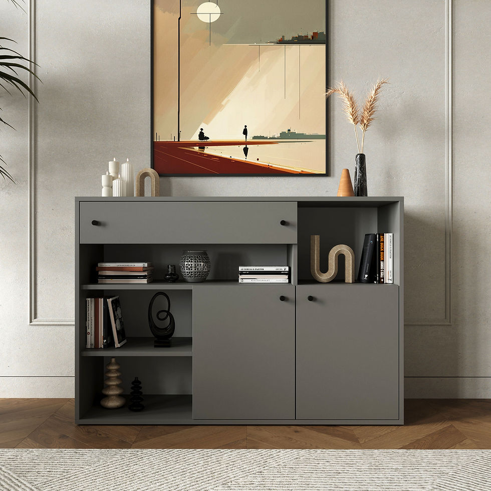 Комод у кольорі корпусу та фасаду Кобальт Сірий.