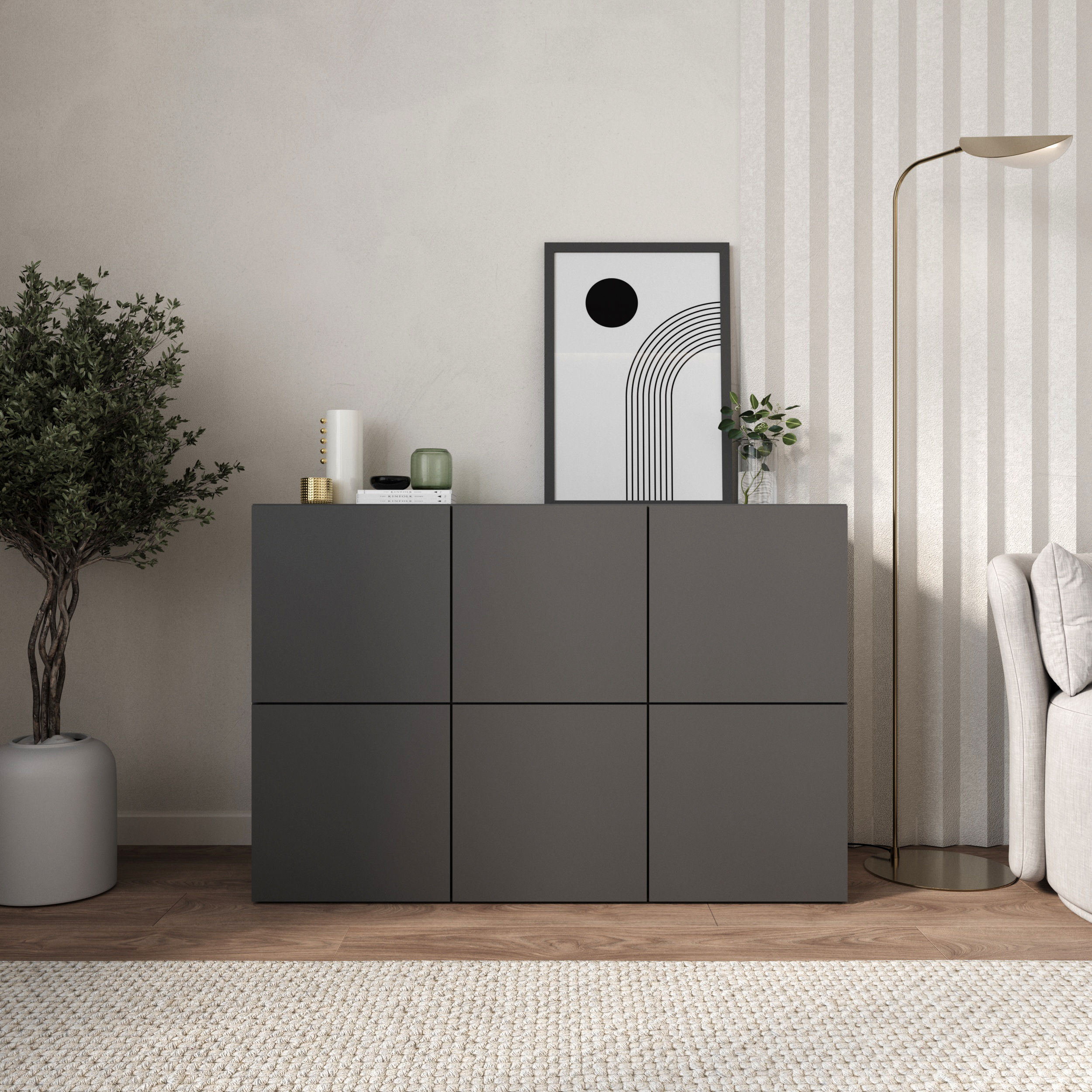 Комод колір корпусу Базальт з текстурою.