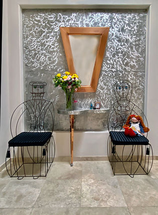 Stainless and Copper Wall