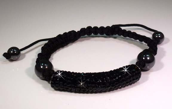 Thumbnail: Shamballa style Crystal Bar Bracelet