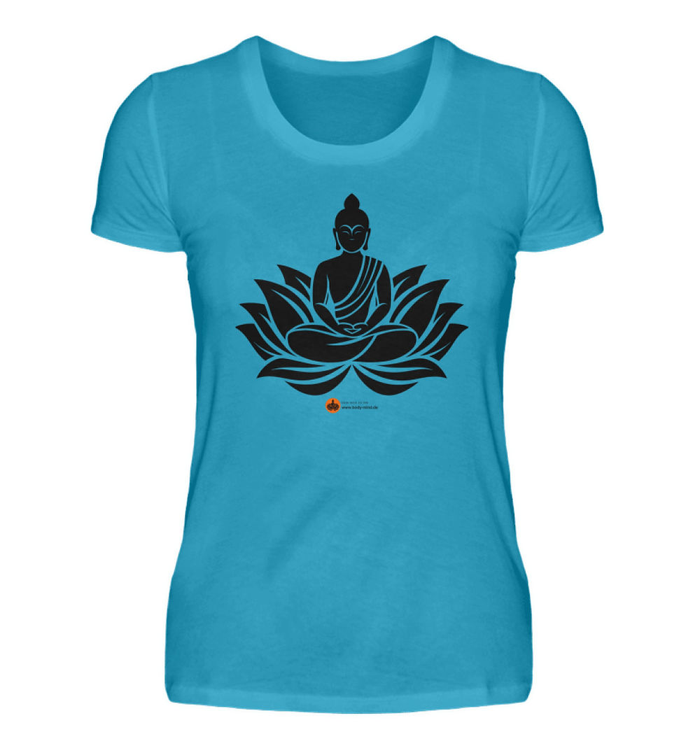 Miniaturbild: Buddha Blüte - Damen Premiumshirt front print schwarz