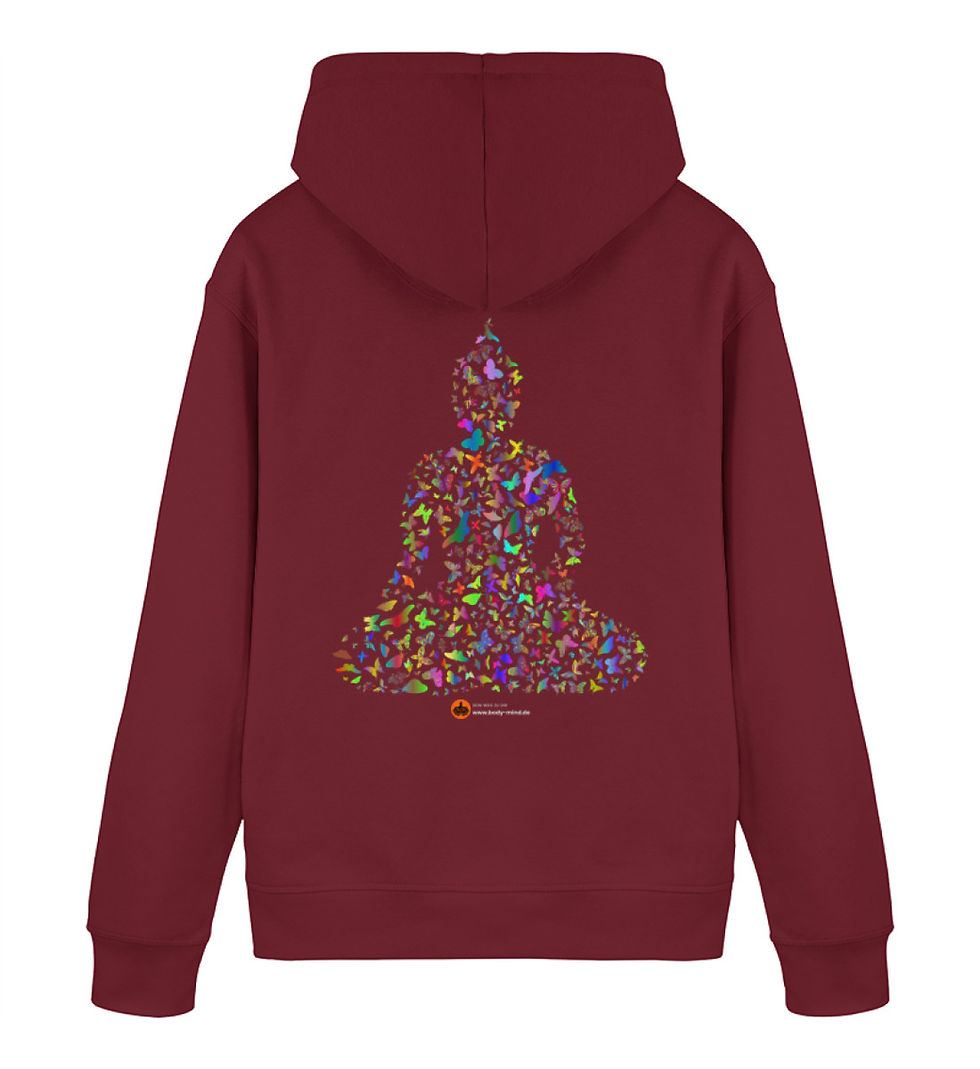 Miniaturbild: Schmetterling Buddha - Unisex Basic bio Hoodie back print weiß