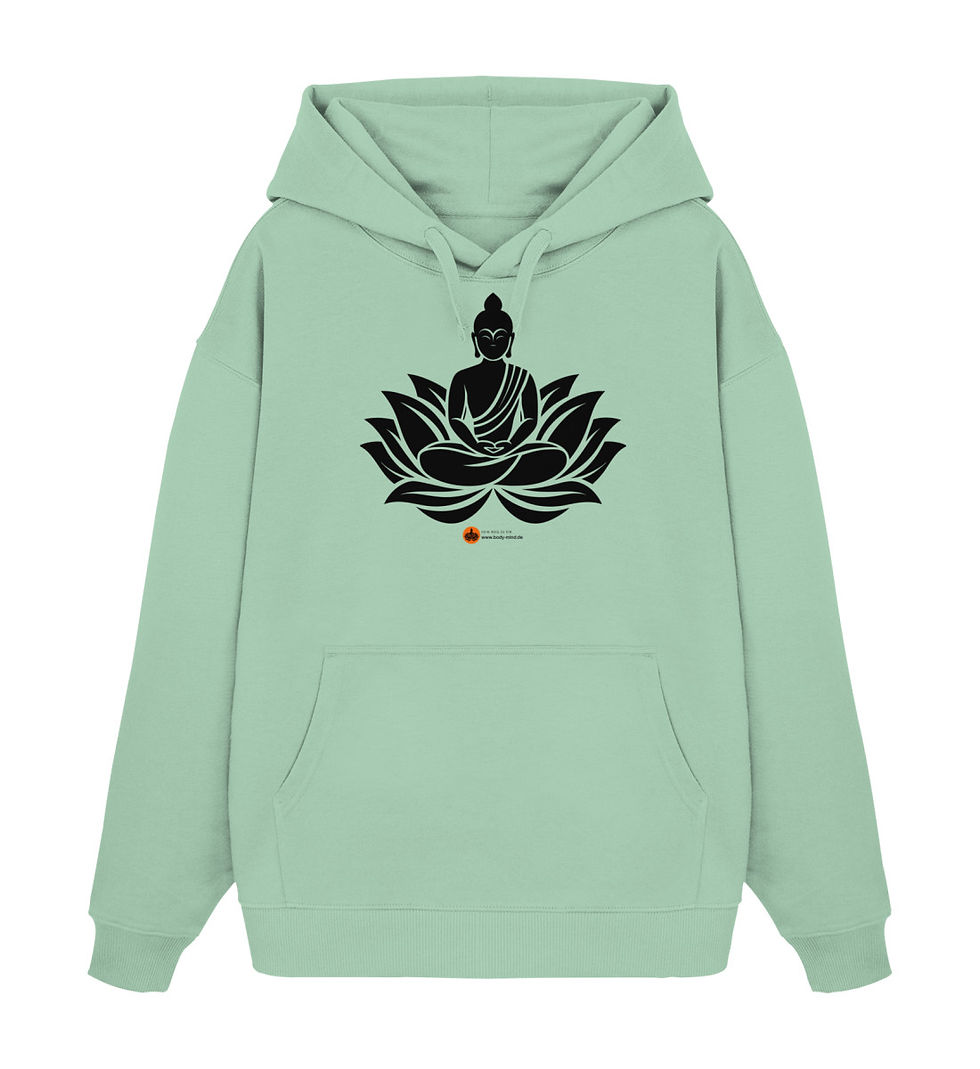 Miniaturbild: Buddha Blüte - Unisex Oversize bio Hoodie front print schwarz