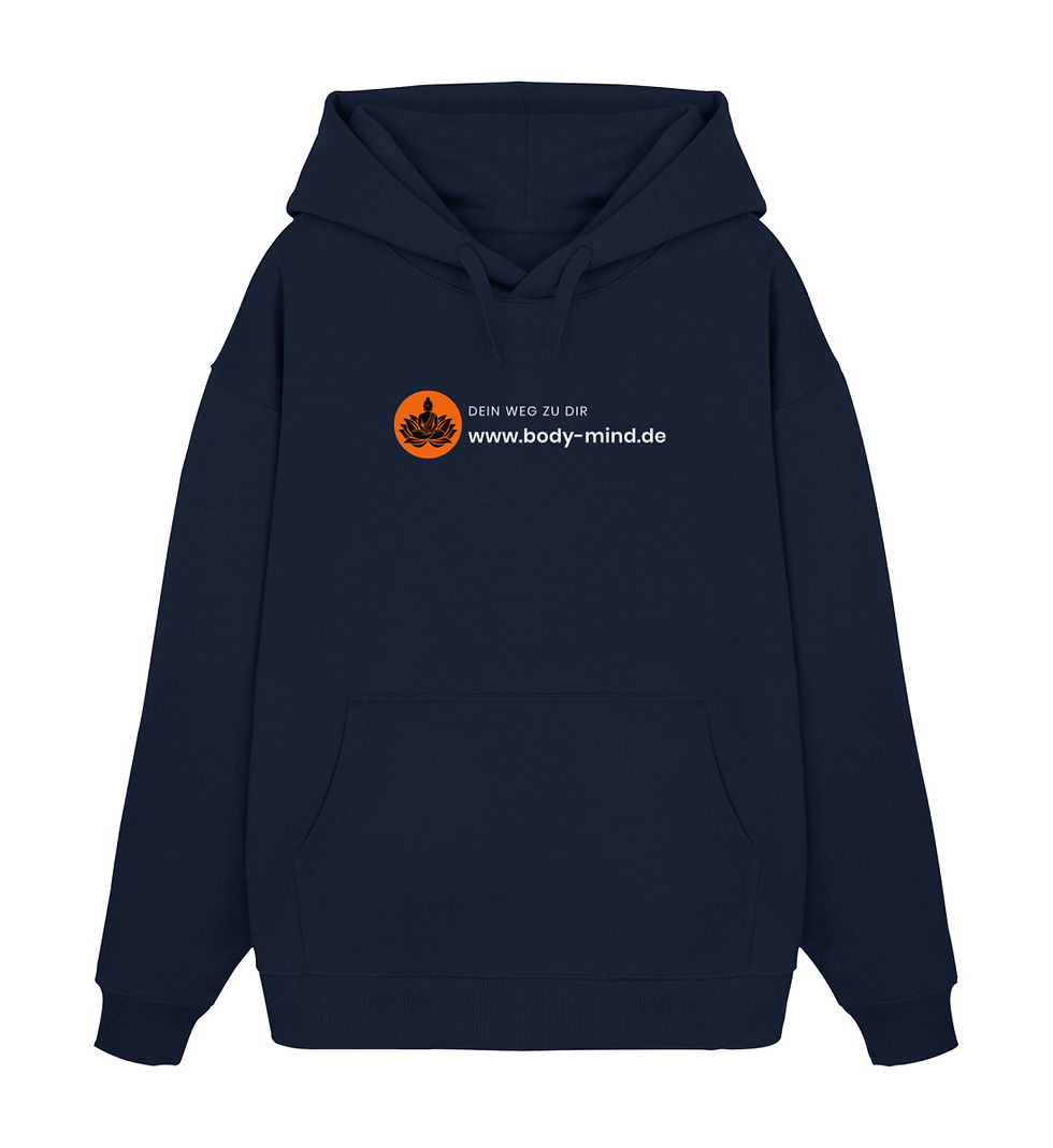 Miniaturbild: Body-Mind Logo - Unisex Oversize bio Hoodie front print weiß