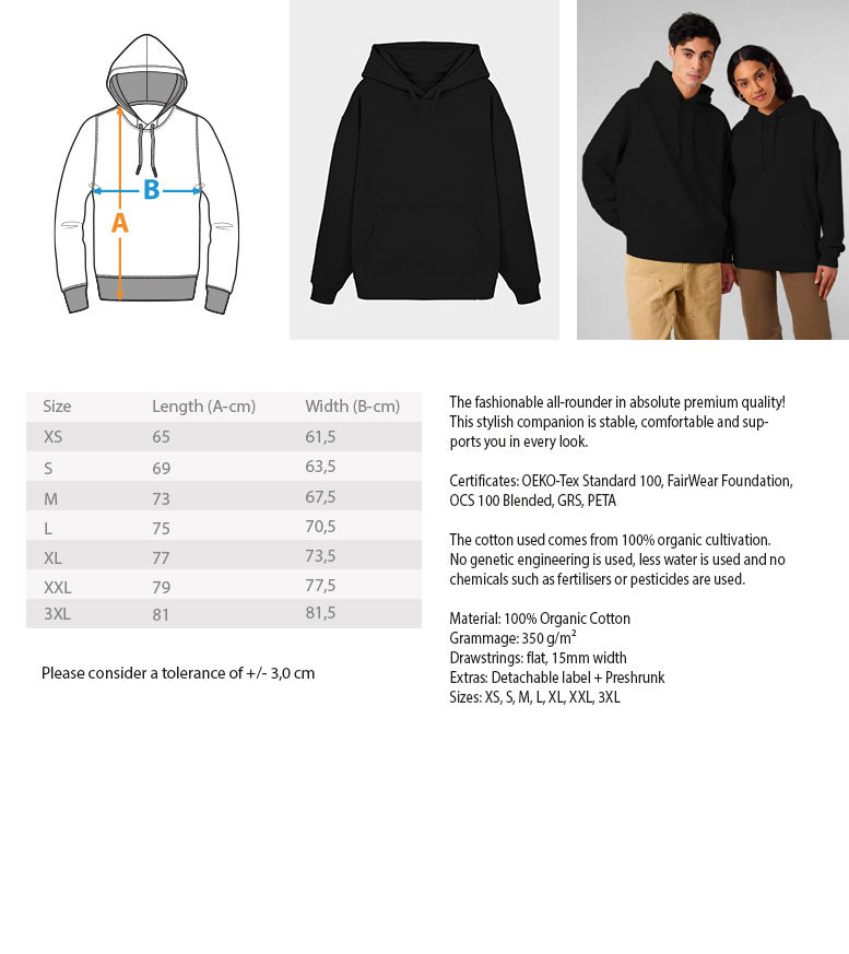 Miniaturbild: Zen Love - Unisex Oversize bio Hoodie front print schwarz